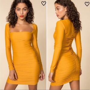 Tiger Mist Burnt Orange Long Sleeve Dress